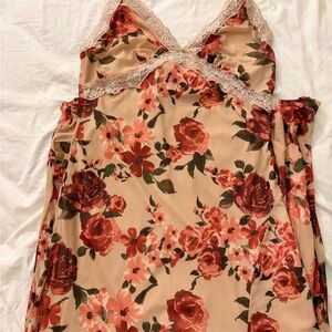 Floral Lace Trim Dress